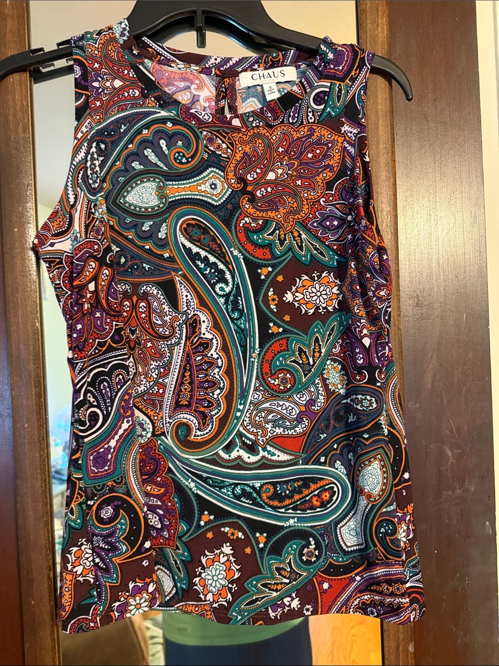 Chaus Women's Paisley Tank Top - Teal, Purple & Orange